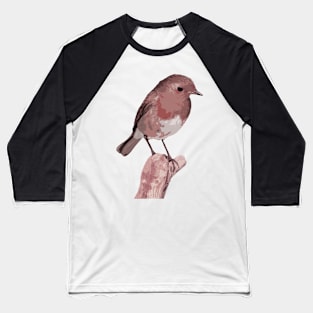 Robin Perched on a Piece of Wood Baseball T-Shirt